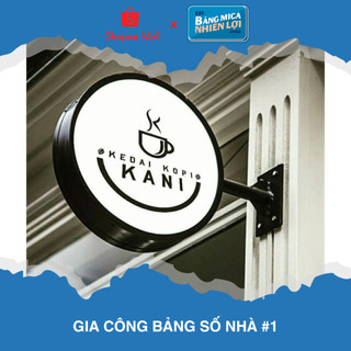 Bảng vẫy quảng cáo treo tường ngoài trời sang trọng, hộp đèn tròn quảng cáo mica nhiều kích thước | nhiên lợi