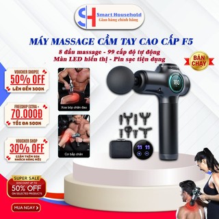  Máy massage trị liệu toàn thân 8 đầu 99 cấp độ rung Súng massage cầm tay mát xa chuyên sâu màn LCD hiển thị pin - KKF5 