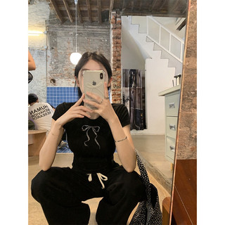 | BIGSIZE AHOLASHOP| Áo babytee nơ đính đá siêu hack dáng ( có bigisize)