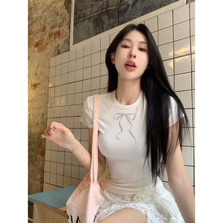 | BIGSIZE AHOLASHOP| Áo babytee nơ đính đá siêu hack dáng ( có bigisize)