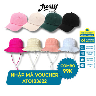 Combo Mũ Bucket Cá Tính Và Mũ Lưỡi Trai Rách Trơn Thời Trang Jussy Official Mũ Nón Đội Đôi Đội Cặp Couple Vải Kaki Cotto