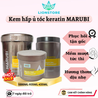 Kem hấp ủ tóc keratin MARUBI 1000ml-935ml-435ml siêu phục hồi mượt tóc dưỡng sâu nhanh chóng