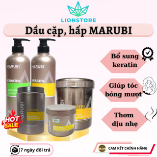 Cặp dầu gội xả Marubi keratin collagen siêu mượt 750ml dành cho mọi loại tóc siêu dưỡng