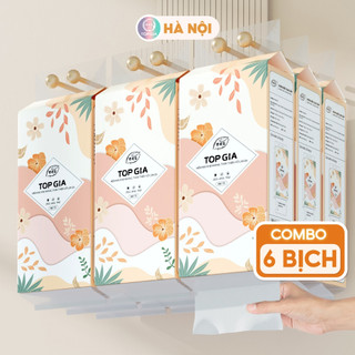 Khăn giấy cao cấp treo tường Top Gia 6 bịch, Giấy vệ sinh 4 lớp dày dặn an toàn, mềm mịn