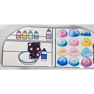 (SÁCH SQUISHY NHỒI BÔNG) Tiệm làm slime sách búp bê giấy