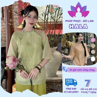 Pháp phục set đồ lam đi chùa cổ tết quỳnh 4 màu, size smlxl (40-65kg)