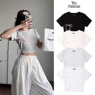 Áo phông croptop ruy băng hồng "Ribbon"