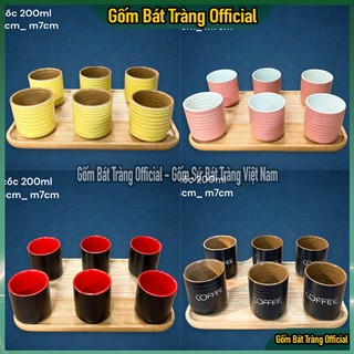 Cốc tống nhật 200ml không quai bát tràng, ly tách cafe gốm sứ bát tràng cao cấp