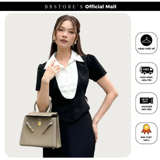 Áo sơ mi công sở form ngắn tay xếp phồng bbstore's -a3622