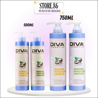 Dầu gội Diva collagen phục hồi  mềm mượt, kiềm dầu, sạch gàu, hương thơm nước hoa Size:500ml –750ml