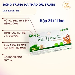 Dr. Trung - Cẩm Lệ Chi Trà. Trà Đông trùng khổ qua rừng dạng túi lọc tiện lợi, giúp thanh lọc cơ thể