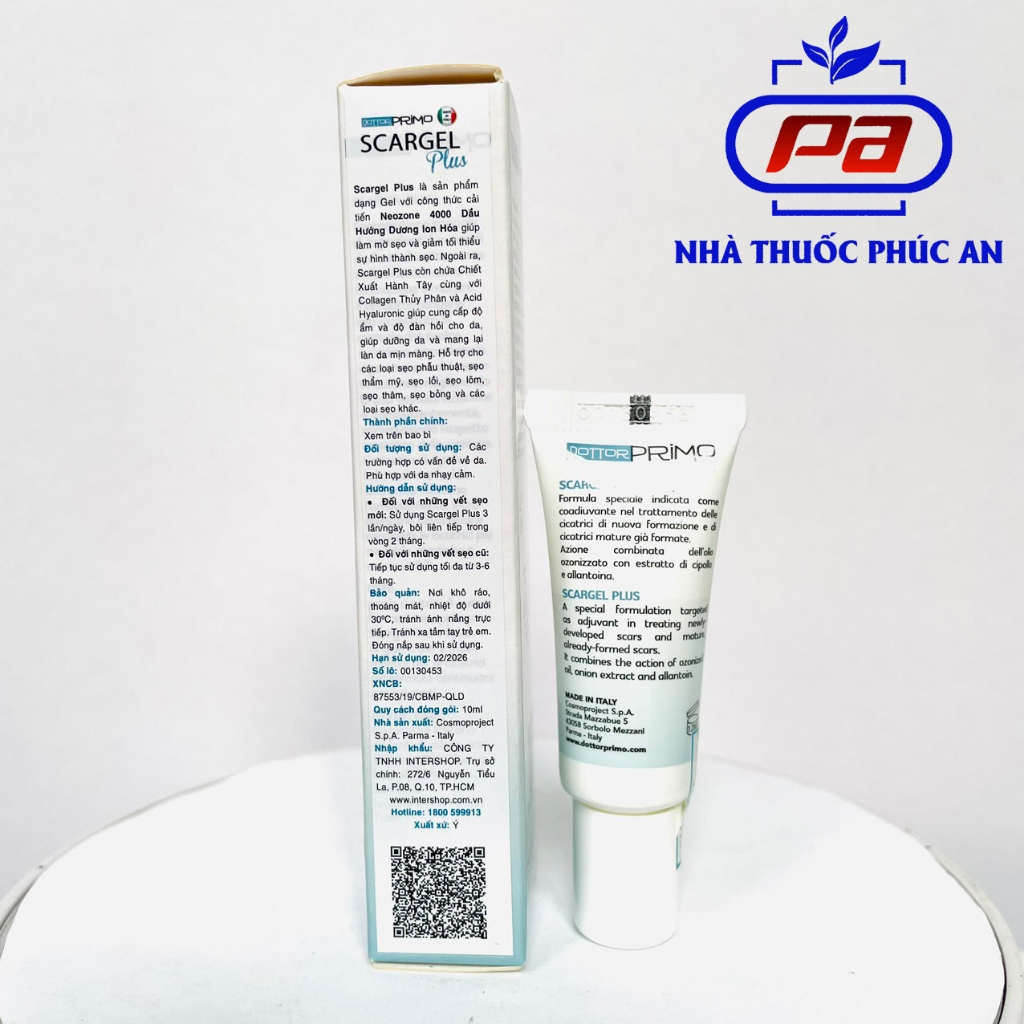 Kem hỗ trợ làm mờ sẹo DottorPrimo Scargel Plus tuýp 10ml - dùng được khi vết thương còn ướt