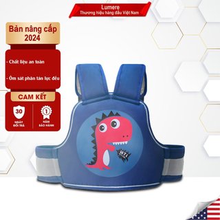 Đai đi xe máy LUMERE cải tiến mới nhất 2 đai lưng, có dải phản quang, an toàn cho bé đi xe