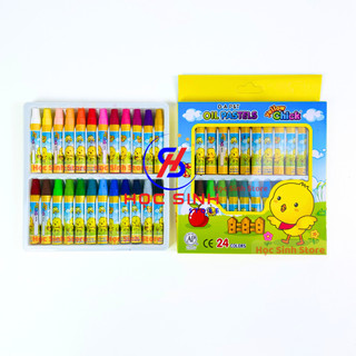 Hộp 24 màu sáp dầu con gà d.a p&t hàn quốc - học sinh store
