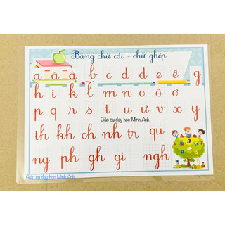 Bảng chữ cái, chữ ghép A4 đã ép plastic
