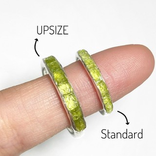 Nhẫn bạc 950 HiddenGems bản Upsize đá thô thiên nhiên chuẩn phong thuỷ
