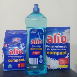 combo bột rửa chén bát  + muối  + bóng chuyên dùng cho máy rửa chén bát