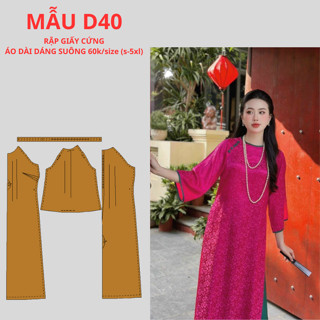 RẬP GIẤY CỨNG CẮT SẴN ÁO DÀI DÁNG SUÔNG-D40