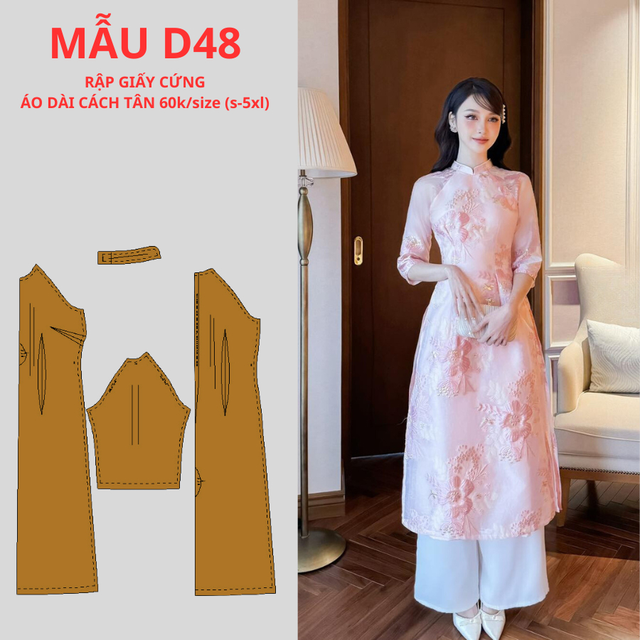 RẬP GIẤY CỨNG CẮT SẴN ÁO DÀI CÁCH TÂN-D48