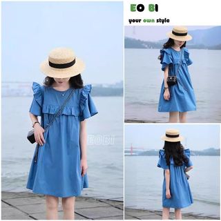 Váy Babydoll Tiểu Thư Dáng Ngắn Xếp Ly Ngực Vai Bánh bèo UNDERCOOL Chất Mềm Cổ Viền Xinh Xắn - EOBI