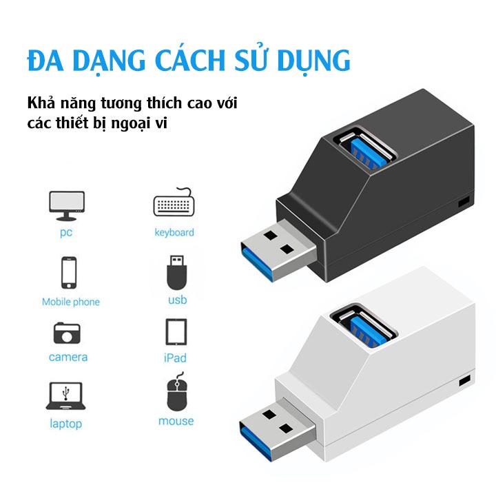 Bộ Chia Cổng USB 1 Ra 3 Hub USB 3.0 Mini