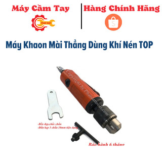Máy khoan mài thằng dùng khí nén TOP-Made in Taiwan-Đầu kẹp 3 chấu 10mm tiện dụng