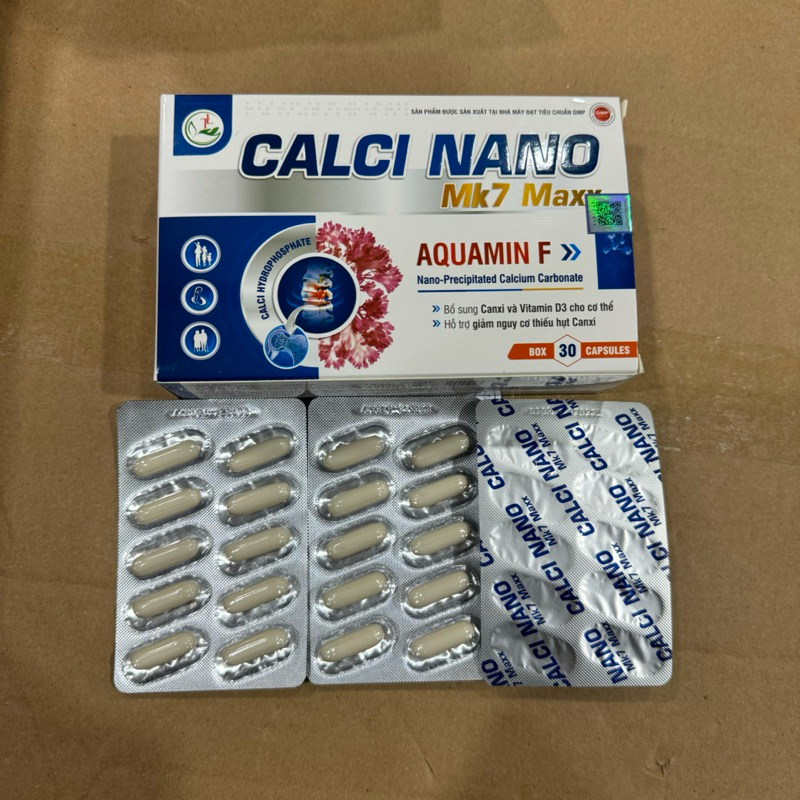 Viên uống CALCI NANO MK7 MAXX TẢO BIỂN ĐỎ - Bổ sung Canxi nano vitamin D3 K2 MK7 cho cơ thể phòng ng
