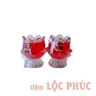 Hộp 6 ly đèn cầy ly kiểu hoa sen nở cao 8cm - tiệm lộc phúc