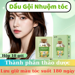 Dầu gội nhuộm tóc phủ bạc đen tóc, dầu gội phủ bạc thành phần thảo dược dưỡng tóc nhuộm tóc tại nhà nhanh chóng tiện lợi