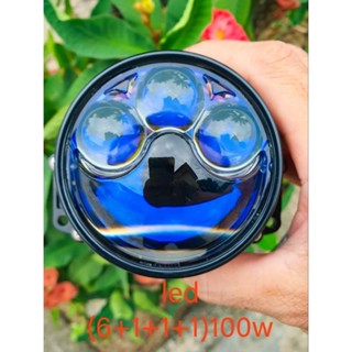 bi led 3.0 inch đuôi xoắn SanVi A3 kính tím led (6+1+1+1) đuôi xoắn công suất 100w hỗ trợ pha nét với 3 chip laser 5050