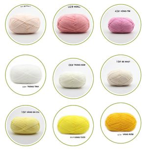 [50g] Len milk cotton baby mác đen 50g, phụ kiện đan móc, nguyên liệu làm thú nhồi bông, hoa len handmade