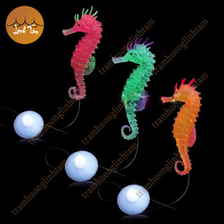 [TẶNG CÁ GIẢ] Cá ngựa silicone phát sáng trang trí bể cá phụ kiện thiết bị bể cá cảnh quan bể cá
