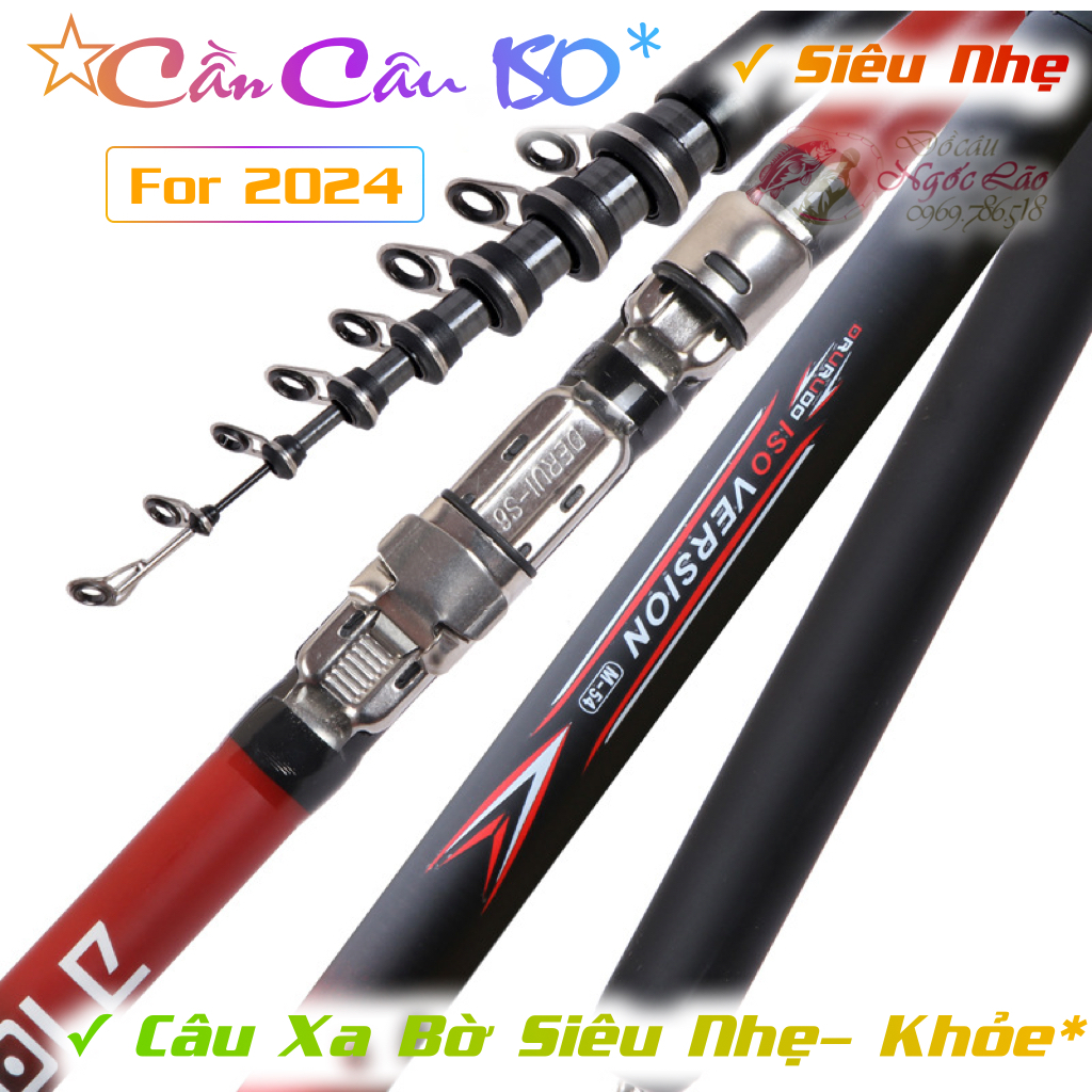 Cần Câu Máy ISO - CARBON 19 Xoắn X R079  - Cần câu cá xa bờ, câu iso, lục, sông suối biển ghành..