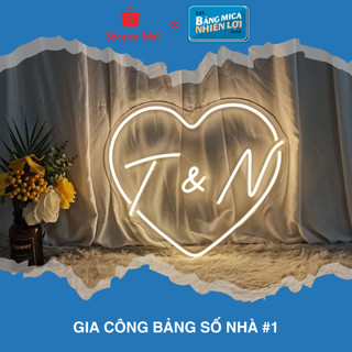 Bảng mica trong đèn neon phát sáng trang trí tiệc cưới, đèn neon treo tường phát sáng design theo yêu cầu | nhiên lợi