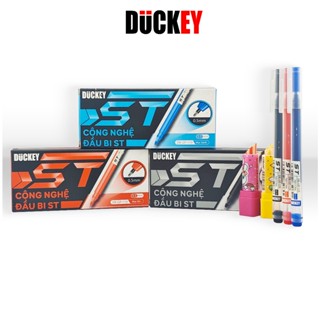 Hộp 12 cái Bút nước gel mực liền thân văn phòng Duckey nhiều mực GP 119 - 2000m ngòi ST 0.5mm mới nét viết đều , rõ nét!