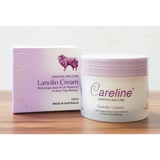 date 5/26 - Kem Cừu careline Lanolin Cream with Grape Seed Oil & Vitamin E hộp 100 ml từ Úc - dưỡng ẩm