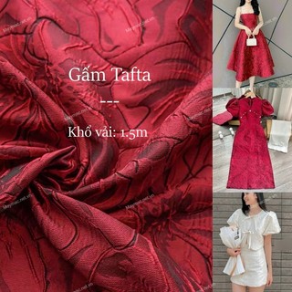 Gấm tafta hoa cao cấp lên áo dài, áo, váy, đầm, set bộ thiết kế sang trọng