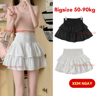Chân Váy Bigsize Nữ Dáng Xòe Hai Tầng Có Quần Bảo Hộ Chất Voan Mềm Mịn Hàng Quảng Châu Loại 1 50-95kg