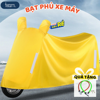Bạt phủ xe máy che nắng, mưa, chống bụi có bọc trùm gương, Bạt che xe máy dù chống thấm,phản quang cao cấp tặng khóa dây