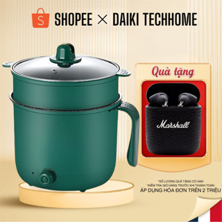 Nồi Lẩu Điện Mini, Nấu Mì 2 Tầng Kèm Giá Hấp Đa Năng  Nướng, Luộc, Chiên Chống Dính Vấn Đá Tiện Lợi, Ca nấu mì - N2