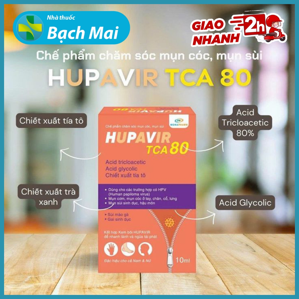[Che tên] HUPAVIR TCA 80 - Chấm rụng loại bỏ Sùi Mào Gà, Gai Sinh Duc, Chuỗi Hạt Ngọc