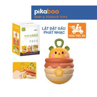Đồ chơi lật đật gấu phát nhạc Pikaboo, có đèn sáng và âm thanh vui nhộn, chất liệu an toàn cho bé