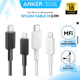 Cáp sạc nylon anker 322 usb-c to lightning 0.9m - a81b5 - vt