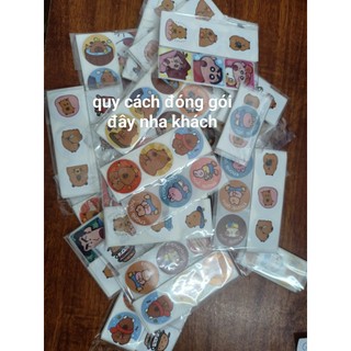 {có quà tặng} Tách lẻ 50-100 hình dán sticker Capybara (cắt từ cuộn)