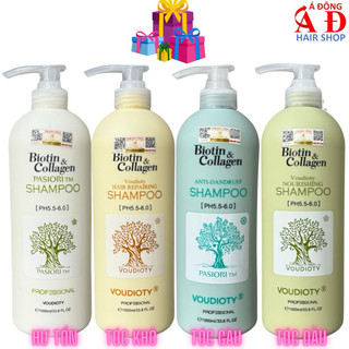 Dầu gội xả Biotin & Collagen Pasiori Voudioty phục hồi mềm mượt, giảm rụng, mọc tóc Phiên bản 2022