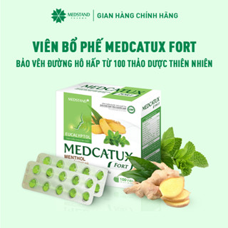Viên bổ phế Medcatux Fort giảm tăng tiết đờm, ho nhiều, đau rát họng, khản tiếng (Hộp 10 vỉ x 10 viên)