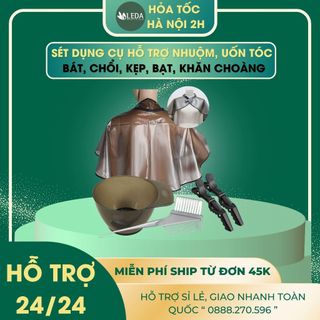 Sét dụng cụ hỗ trợ nhuộm tóc tại nhà QH Lactus season, bát nhuộm, lược nhuộm, kẹp mỏ vịt, bạt nhuộm