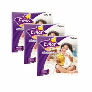 ( Lốc 10 Gói ) Khăn Giấy Vuông Ăn Cao Cấp Emos Khổ 330x330