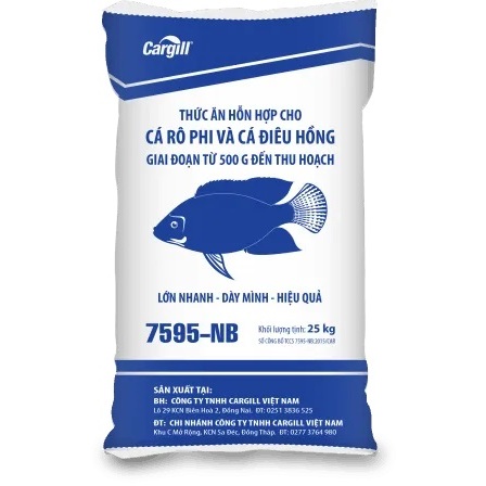 [1kg]Cám xay câu cá Cargill 7595 NB độ đạm 20% cực thích hợp trong câu hồ dịch vụ túi 1kg