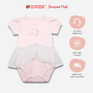 Váy Body Bibo's Hồng Phối Ren Kim Tuyến Chất Liệu 100% Cotton Cao cấp Mềm Mịn Và Thoáng Khí Bé Gái Từ 3M - 1Y